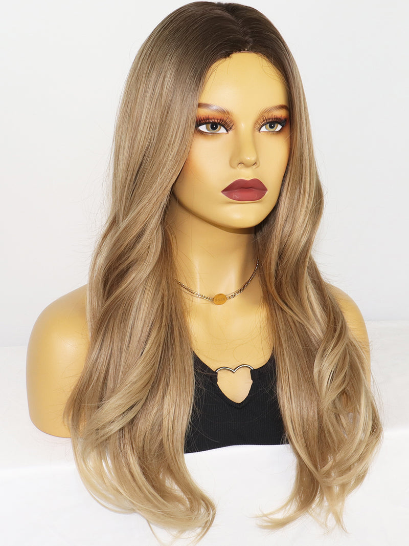 Long Wavy Synthetic Hair Ombre Blonde Wig for Women | LC277-3 - Anogol