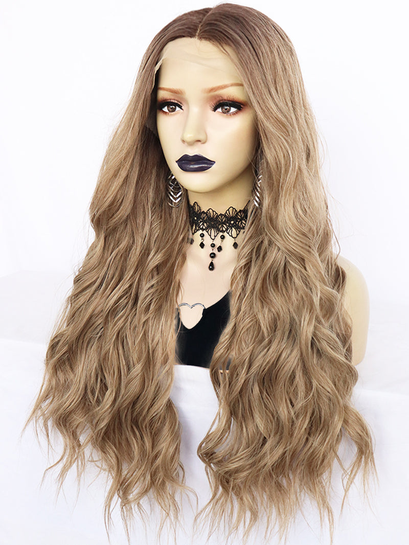 13*1 T Shape Wavy Blonde Lace Front Wig | G1904849C - Anogol