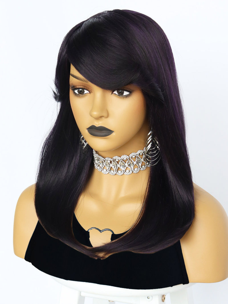 20 inches Straight Black Synthetic Wigs | FU2031715 - Anogol