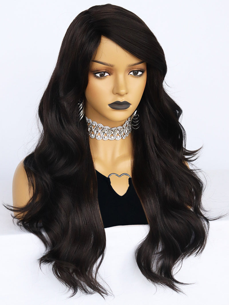 24 inch Wavy Black Synthetic Wigs for Women | FU2031716 - Anogol