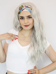 26 inch Long Body Wave Gray Silver Headband Wigs for Women | DM203619 - Anogol