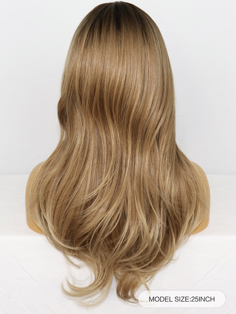 Long Wavy Synthetic Hair Ombre Blonde Wig for Women | LC277-3 - Anogol