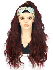 26 inch Long Wavy Burgundy Red Headband Wigs | DM203621 - Anogol