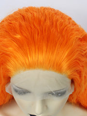 13*3 Curly Orange Synthetic Lace Front Wig | G1808608 - Anogol