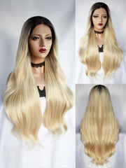 13*1 Wavy 2 Tone Ombre Blonde Lace Front Wig | G1611030C - Anogol