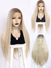 13*1 T Shape Straight Ombre Blonde Synthetic Lace Front Wig | G1904711C - Anogol