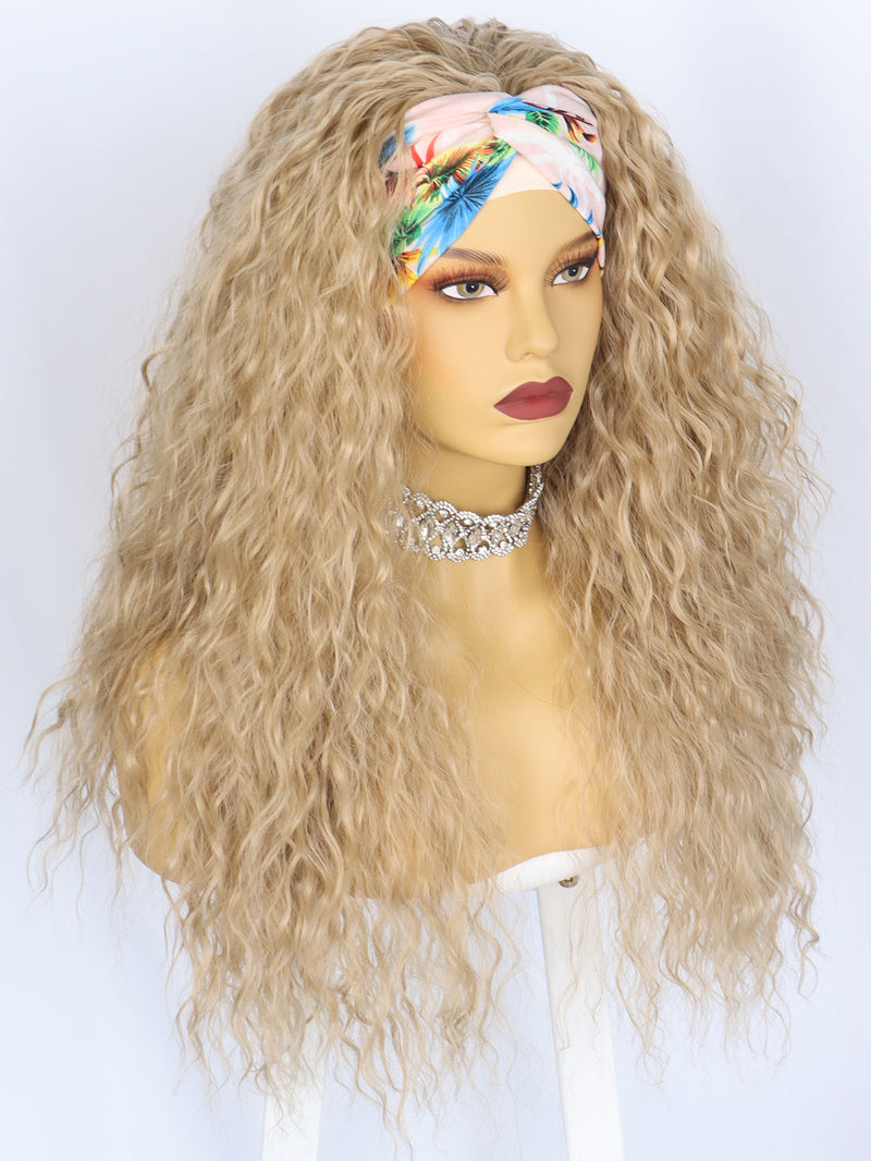 26 inch Headband Wigs Synthetic Long Wavy Ash Blonde Wigs for Women | DM203622 - Anogol