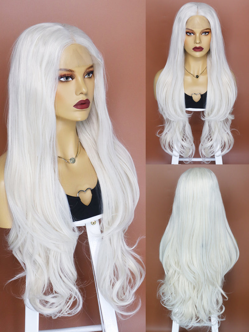 13*1 Blonde Curly Lace Front Wig Synthetic Hair | G1611007C - Anogol