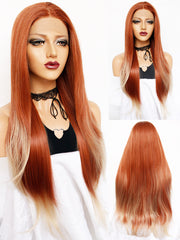 13*1 Straight 2 tone Ginger and Blonde Lace Front Wig | G1901658C - Anogol