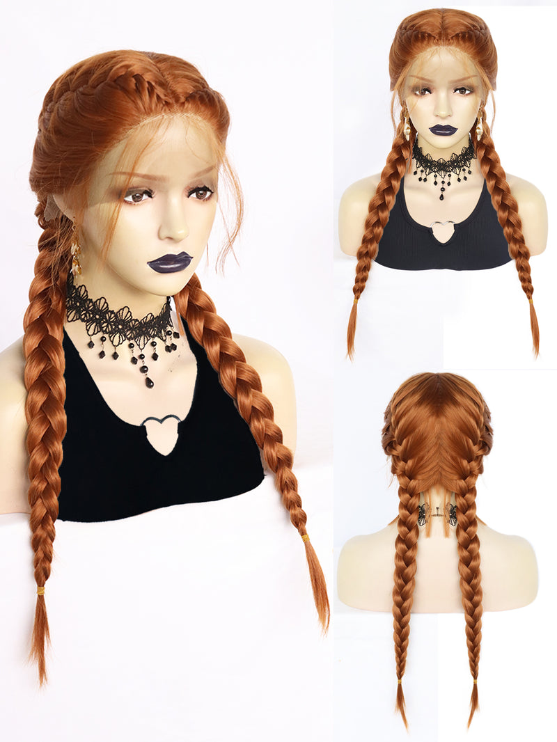 13*1 Orange Braided Lace Front Wig for Black Women | G1904831C - Anogol