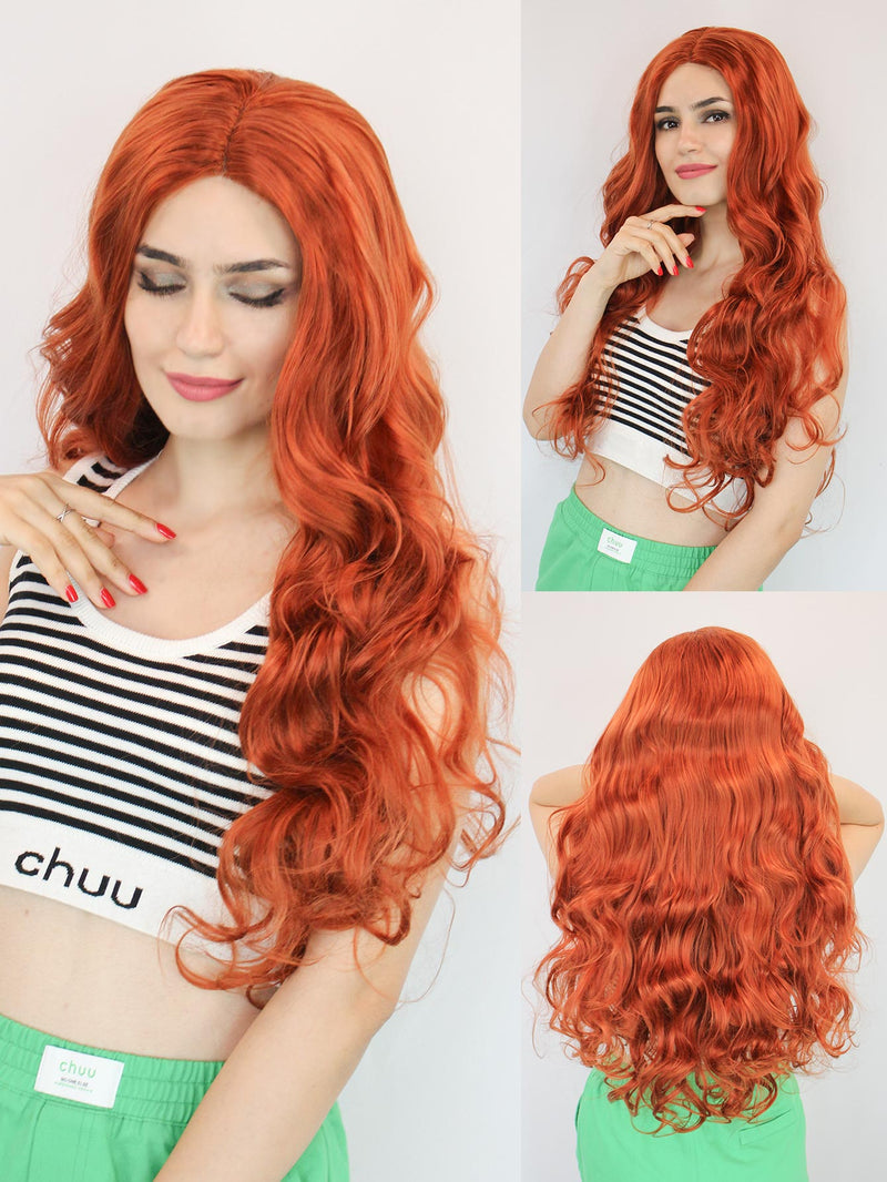 13*1 Curly Wine Red Lace Front Wig Synthetic Hair | G1611041C - Anogol