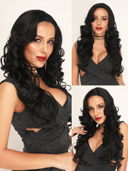 13*1 Black Body Wavy Synthetic Lace Front Wig for Women | FU1901647 - Anogol