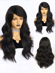 25 inch Wavy Black Synthetic Wigs for Women | FU2031717 - Anogol