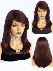 21 inches Straight Wine Red Synthetic Wigs | FU2031714 - Anogol