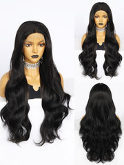 13*1 Wavy Synthetic Black Lace Front Wig for Women |G1611042C - Anogol