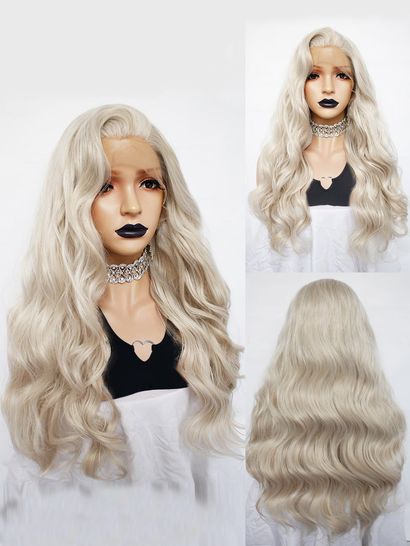 13*3 Curly Blonde Synthetic Lace Front Wig | G1707399 - Anogol