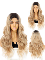 13*3 2 Tone Black Ombre Blonde Wavy Synthetic Lace Front Wigs for Women |G1905065 - Anogol