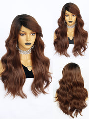 25 inch Wavy Ombre Brown Synthetic Wigs for Women | FU2031711 - Anogol