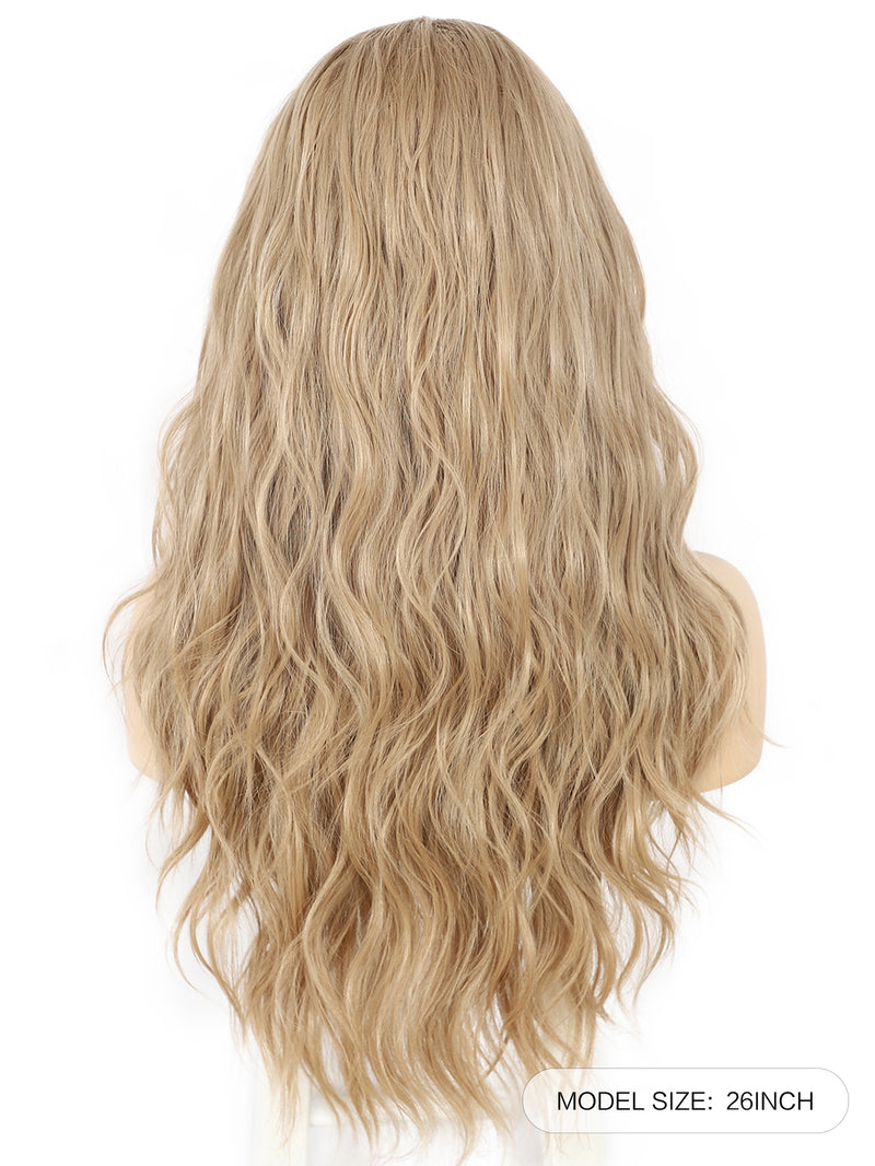 26 inch Headband Wigs Synthetic Long Wavy Ash Blonde Wigs | DM203620 - Anogol