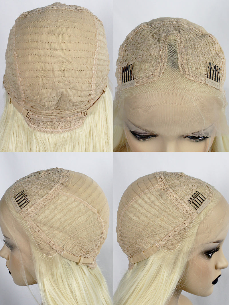 13*1 T Shape Long Straight Blonde Synthetic Lace Front Wig | G1901640C - Anogol