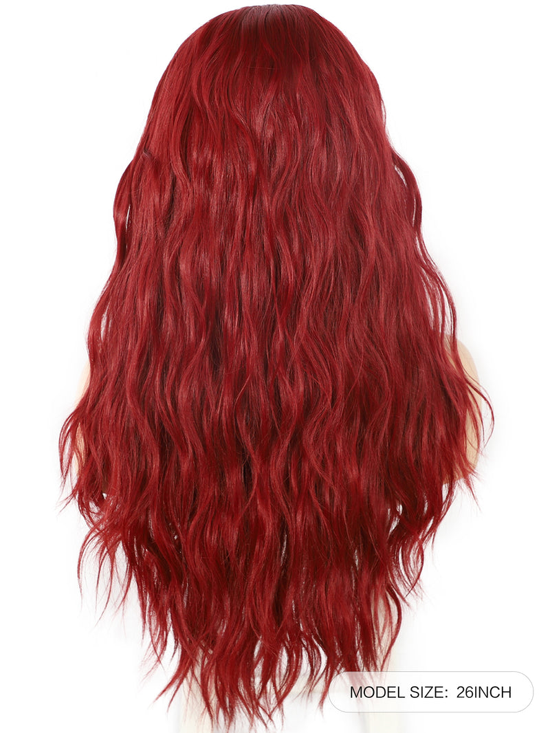 26 inch Glueless Red Wavy Headband Wigs for Women | DM203617 - Anogol