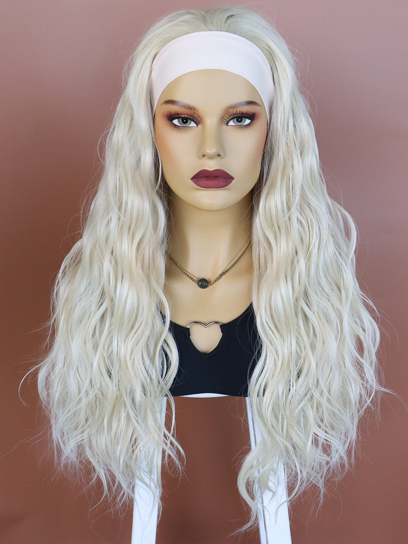 26 inch Platinum Blonde Headband Wigs for Women | DM203613 - Anogol