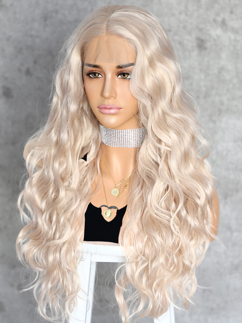 13*3 Wavy Blonde Synthetic Lace Front Wig for Women | G1905089 - Anogol