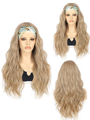 26 inch Headband Wigs Synthetic Long Wavy Ash Blonde Wigs | DM203620 - Anogol