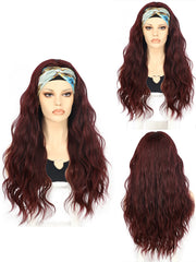 26 inch Long Wavy Burgundy Red Headband Wigs | DM203621 - Anogol